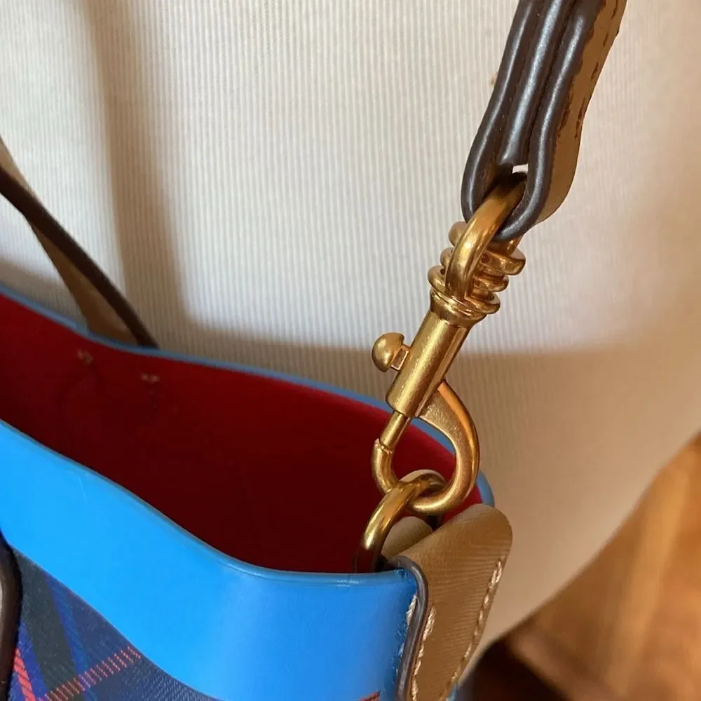 Banana Republic Blue Plaid Crossbody Bag Purse EUC